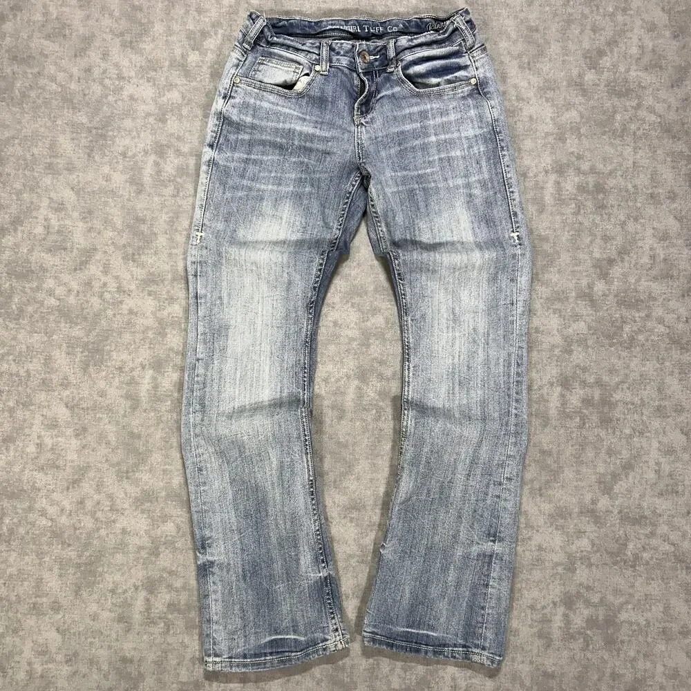 Cowgirl Tuff Co Running Free Low Rise Bootcut Jeans Womens 27x33 Light Wash